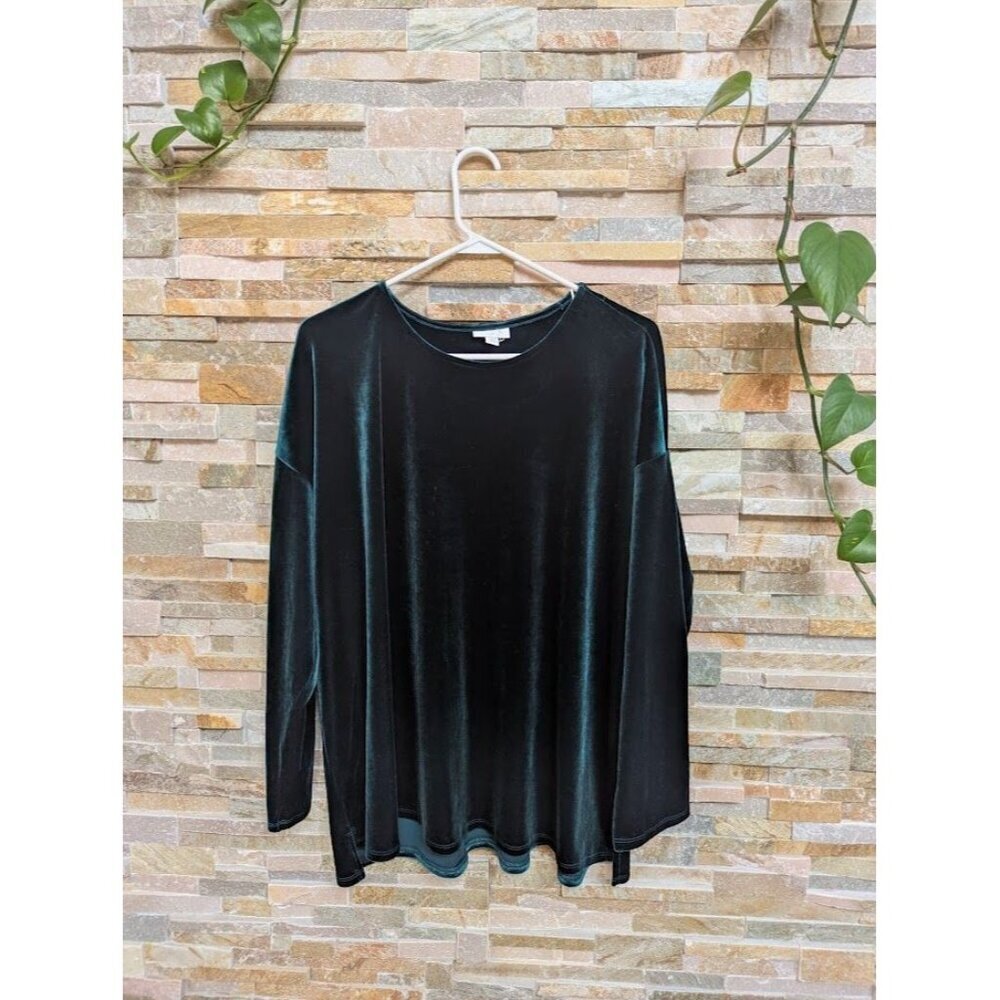 J. Jill Tunic Top Blouse Womens 2X Large Velvet Long Sleeve Velour